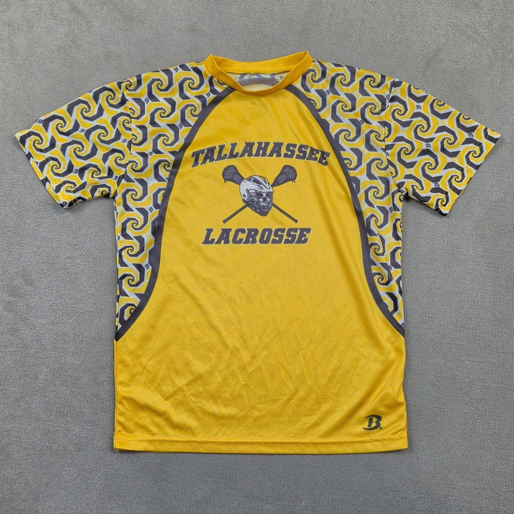 Boathouse Sports Shirt Mens Small Yellow Tallahassee Lacrosse Mesh Short Sleeve